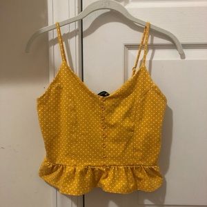 Cropped Yellow Polka Dot tank